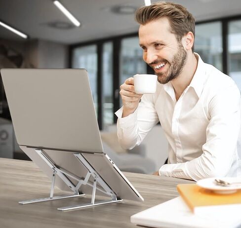 Laptop Stand for Desk, Adjustable Laptop Riser, Aluminum Alloy Laptop Holder, (Space Grey) in Kuwait