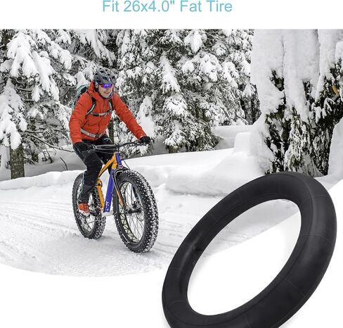 2 حزمة من الأنابيب الداخلية للدراجة ذات الإطارات الدهنية مقاس 26 × 4.0 مع صمام شريدر، أنبوب داخلي من مطاط البوتيل الفاخر مقاس 26 × 4 للدراجات الكهربائية مقاس 26 بوصة in Kuwait