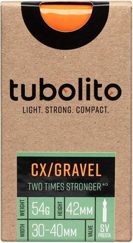 Tubolito - CX/Gravel Tubo Lightweight Bike Inner Tube | Light, Strong, Compact, Durable, Puncture and Pinch Flat Protection | for Cyclocross, Gravel, Hybrid Bicycle | Presta Valve, for 700c in Saudi Arabia
