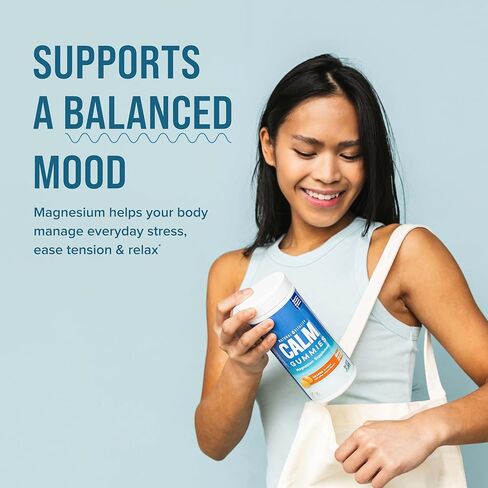 Natural Vitality CALM، مكمل مغنيسيوم، علكة لتخفيف التوتر، تدعم الاستجابة الصحية للتوتر، خالية من الغلوتين، نباتية، بنكهة البرتقال، 60 علكة in Kuwait