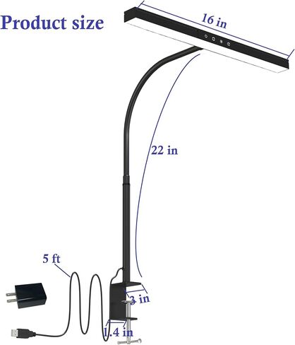 مصباح LED للبيانو اتجاه الارتفاع ولون الضوء قابل للتعديل، ضوء LED للوقوف الموسيقى، بيانو كبير، بيانو كبير، دراسة منزلية، مكتب، إضاءة واسعة مع إعداد مؤقت in Saudi Arabia