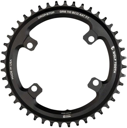 سلسلة دراجات طريق الحصى 110 BCD Spider غير متماثلة ذات 4 مسامير من Wolf Tooth لكرنك Shimano GRX (38 سن، Drop-Stop B، MTB) in Kuwait