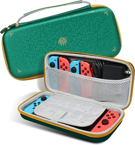 Xcitifun Carrying Case Designed for Nintendo Switch for Kids Girls Boys Cute Kawaii Travel Carry Bag for Switch / Lite / OLED 10 Game Cartridge Switch Protective Cover Carrying Cases - Animal Flash in Kuwait
