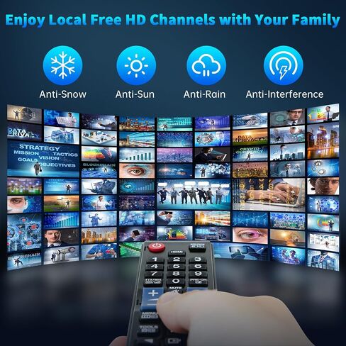 هوائي تلفزيون رقمي عالي الدقة مضخم بطول 680 ميل، يدعم عصا تلفزيون النار 4K 1080p وجميع القنوات المحلية HDTV الداخلية للتلفزيون الأقدم، معزز الإشارة - كابل محوري بطول 16.5 قدم in Saudi Arabia