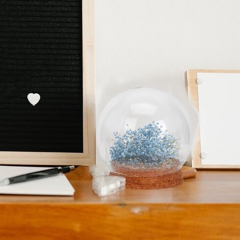 PRETYZOOM 4pcs Glass Display Dome Cloche, Clear Glass Dome With Cork Base, Small Glass Display Jar For Dry Flowers Or Figurines, Diy Keepsake For Valentine'S Day Display in Saudi Arabia