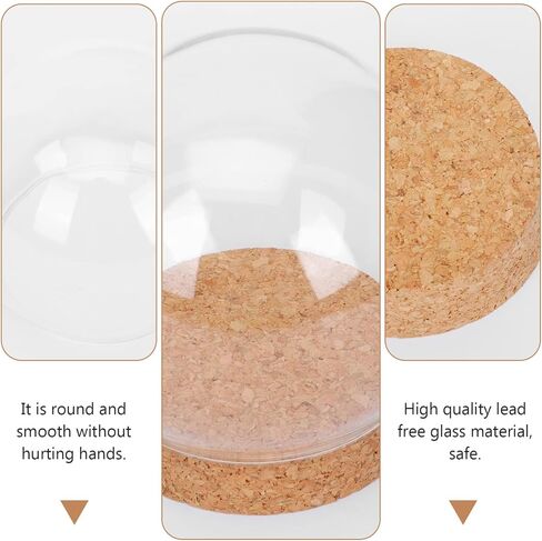 PRETYZOOM 4pcs Glass Display Dome Cloche, Clear Glass Dome With Cork Base, Small Glass Display Jar For Dry Flowers Or Figurines, Diy Keepsake For Valentine'S Day Display in Saudi Arabia