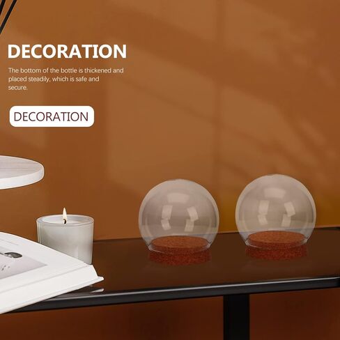 PRETYZOOM 4pcs Glass Display Dome Cloche, Clear Glass Dome With Cork Base, Small Glass Display Jar For Dry Flowers Or Figurines, Diy Keepsake For Valentine'S Day Display in Saudi Arabia