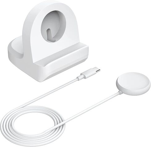 TUCANA Cable and Charger Stand Combo Compatible with Google Pixel Watch, Durable Silicone with Non-Slip Stable Base (White) in Saudi Arabia