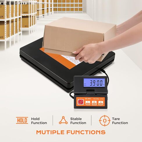 مقياس شحن الطرود الرقمي من Bonvoisin بوزن 50 كجم/110 رطل مع شاشة LCD كبيرة منفصلة، ​​ومحول طاقة بطاريتين AAA متضمنتين، قابل للتحويل g/kg/oz/lb، مع إشارة ثابتة وثابتة in Kuwait