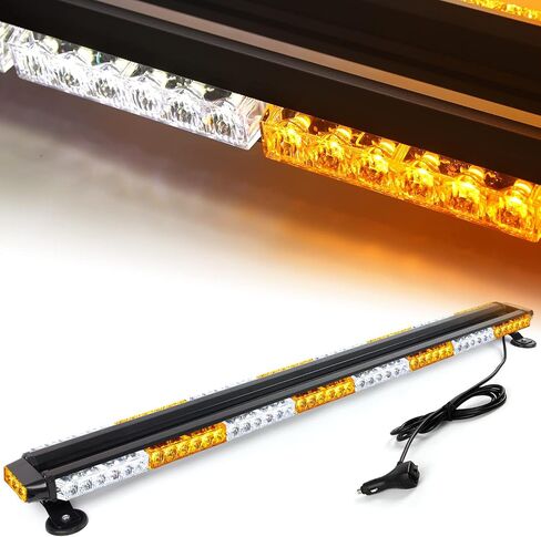48" 102W LED Emergency Strobe Light Bar Double Side Flashing High Intensity Emergency Hazard Warning Flash Strobe Light with Magnetic Base for Safety Construction Vehicles Snow Plows Tow Trucks Pickup in Saudi Arabia