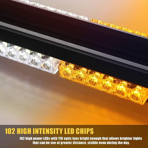 48" 102W LED Emergency Strobe Light Bar Double Side Flashing High Intensity Emergency Hazard Warning Flash Strobe Light with Magnetic Base for Safety Construction Vehicles Snow Plows Tow Trucks Pickup in Saudi Arabia