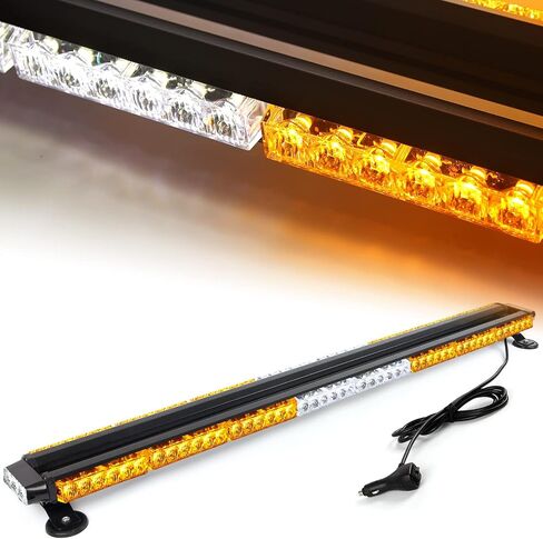 48" 102W LED Emergency Strobe Light Bar Double Side Flashing High Intensity Emergency Hazard Warning Flash Strobe Light with Magnetic Base for Safety Construction Vehicles Snow Plows Tow Trucks Pickup in Saudi Arabia