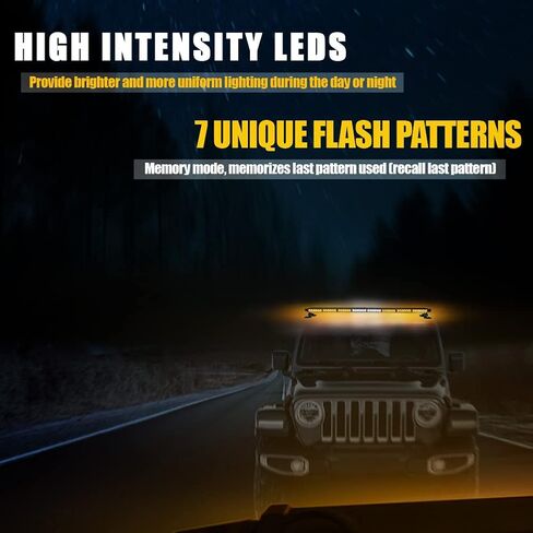 48" 102W LED Emergency Strobe Light Bar Double Side Flashing High Intensity Emergency Hazard Warning Flash Strobe Light with Magnetic Base for Safety Construction Vehicles Snow Plows Tow Trucks Pickup in Saudi Arabia