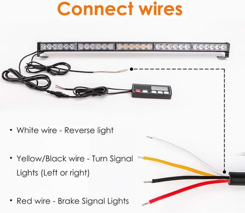 شريط إضاءة طوارئ LE-JX مقاس 30 بوصة LED لمطاردة الطرق الوعرة، شريط إضاءة وامض آمن مع ضوء إشارة عكسية/فرامل/انعطاف، لـ UTV، ATV، Polaris RZR XP 1000 900، جنبًا إلى جنب، 4x4، شاحنة الكأس (R-B-Y-B-R) in Kuwait
