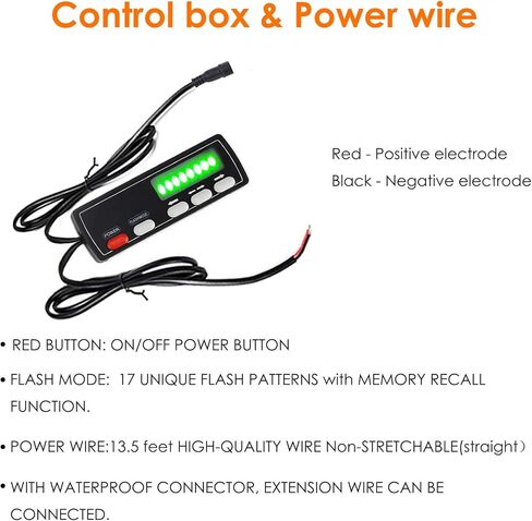 شريط إضاءة طوارئ LE-JX مقاس 30 بوصة LED لمطاردة الطرق الوعرة، شريط إضاءة وامض آمن مع ضوء إشارة عكسية/فرامل/انعطاف، لـ UTV، ATV، Polaris RZR XP 1000 900، جنبًا إلى جنب، 4x4، شاحنة الكأس (R-B-Y-B-R) in Kuwait