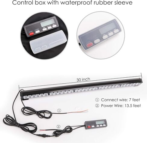 شريط إضاءة طوارئ LE-JX مقاس 30 بوصة LED لمطاردة الطرق الوعرة، شريط إضاءة وامض آمن مع ضوء إشارة عكسية/فرامل/انعطاف، لـ UTV، ATV، Polaris RZR XP 1000 900، جنبًا إلى جنب، 4x4، شاحنة الكأس (R-B-Y-B-R) in Kuwait