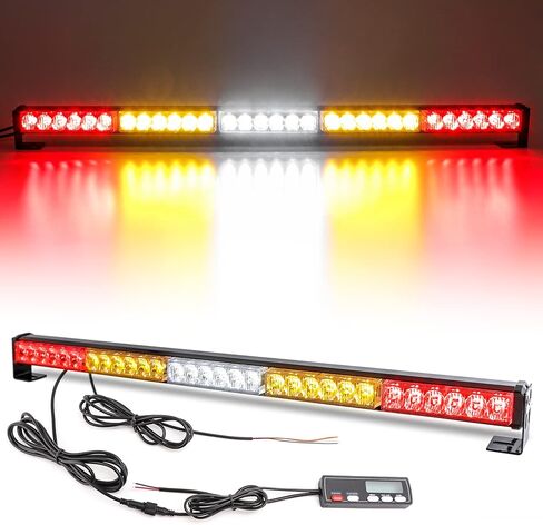 شريط إضاءة طوارئ LE-JX مقاس 30 بوصة LED لمطاردة الطرق الوعرة، شريط إضاءة وامض آمن مع ضوء إشارة عكسية/فرامل/انعطاف، لـ UTV، ATV، Polaris RZR XP 1000 900، جنبًا إلى جنب، 4x4، شاحنة الكأس (R-B-Y-B-R) in Kuwait