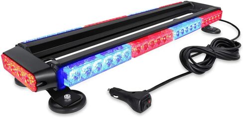 AT-HAIHAN Waterproof Strong Magnetic Rooftop Flashing 56-LED Blue Emergency Strobe Light Bar for Volunteer Firefighter Trucks EMS Law Enforcement Vehicles Police Car Safety Warning in Saudi Arabia