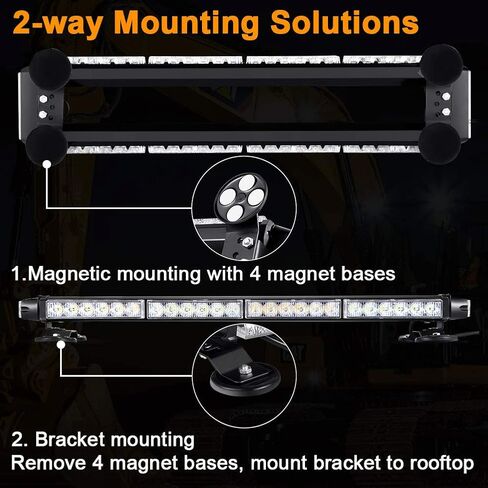 AT-HAIHAN Waterproof Strong Magnetic Rooftop Flashing 56-LED Blue Emergency Strobe Light Bar for Volunteer Firefighter Trucks EMS Law Enforcement Vehicles Police Car Safety Warning in Saudi Arabia