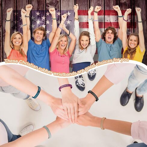 120 Pieces Bible Verses Bracelets Motivational Quote Rubber Wristbands Religious Silicone Bracelet Inspirational Silicone Wristbands Stretch Unisex Wristbands for Men Women Teens Party (Classic Color) in Saudi Arabia
