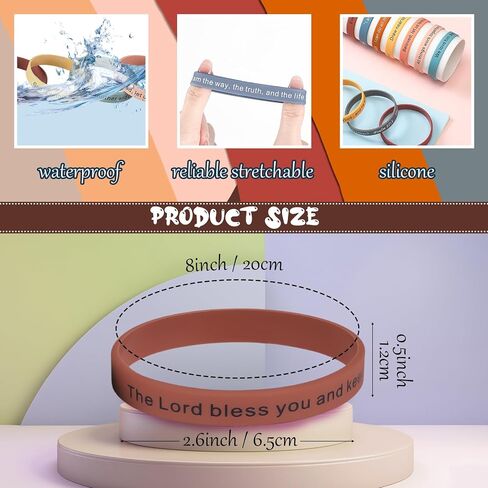 120 Pieces Bible Verses Bracelets Motivational Quote Rubber Wristbands Religious Silicone Bracelet Inspirational Silicone Wristbands Stretch Unisex Wristbands for Men Women Teens Party (Classic Color) in Saudi Arabia