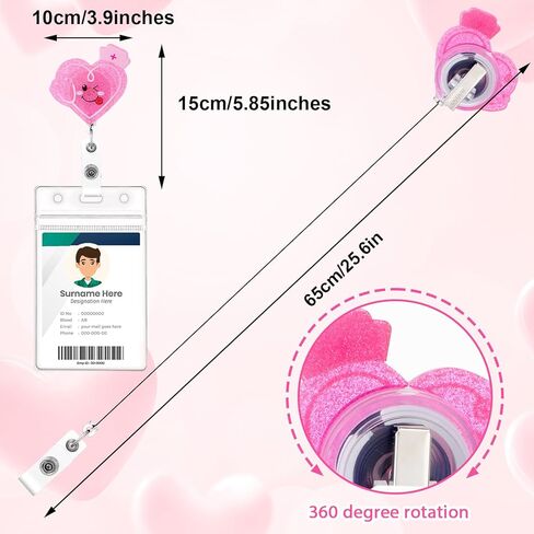 Badge Reel Holder Retractable with ID Clip for Nurse Nursing Name Tag Card Badge Holder with Alligator Clip, Cute Badge Reel for Medical Assistant Nursing Student Doctor Office (Heart) in Kuwait