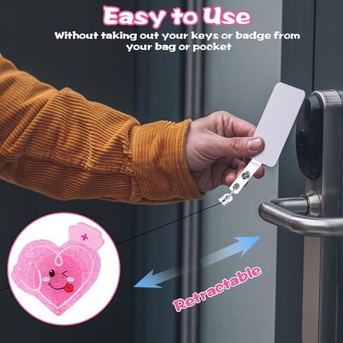 Badge Reel Holder Retractable with ID Clip for Nurse Nursing Name Tag Card Badge Holder with Alligator Clip, Cute Badge Reel for Medical Assistant Nursing Student Doctor Office (Heart) in Kuwait