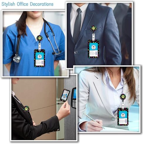 ID Badge Holder with Breakaway Lanyard, Lanyards for ID Badges Name Tags ID Card Holder, Cute Badge Reel Badge Clip Retractable, Autism Awareness Gifts in Kuwait