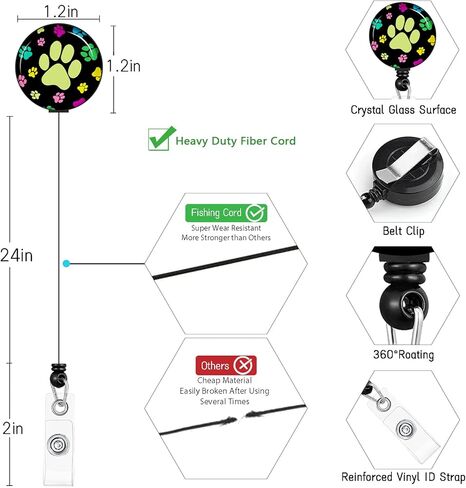 ID Badge Holder with Breakaway Lanyard, Lanyards for ID Badges Name Tags ID Card Holder, Cute Badge Reel Badge Clip Retractable, Autism Awareness Gifts in Kuwait