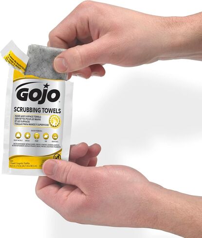 GOJO Scrubbing Towels, Citrus Scent, 80 Count Individually Wrapped Extra-Large Textured Wet Towels in a Counter Display Box (Case Includes 4 Display Boxes) – 6380-04 in Saudi Arabia