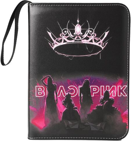 Kpop Photocard Holder Binder Sleeves K-pop Photo Card Album Book for Blackpink Photocard Binder 400 Cards 4-Pocket Leatherette Toploading Zip Binder in Kuwait