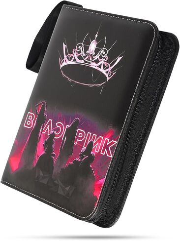 Kpop Photocard Holder Binder Sleeves K-pop Photo Card Album Book for Blackpink Photocard Binder 400 Cards 4-Pocket Leatherette Toploading Zip Binder in Kuwait