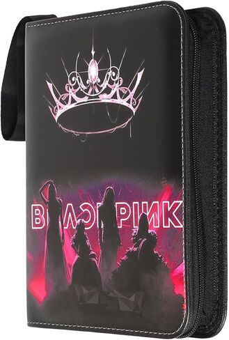 Kpop Photocard Holder Binder Sleeves K-pop Photo Card Album Book for Blackpink Photocard Binder 400 Cards 4-Pocket Leatherette Toploading Zip Binder in Kuwait