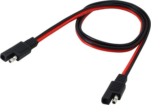 CERRXIAN 6.5FT 14AWG SAE إلى SAE 2 Pin كابل تمديد سريع لفصل الطاقة للسيارات مع غطاء للألواح الشمسية Battrey (أسود وأحمر، 2 متر) in Saudi Arabia