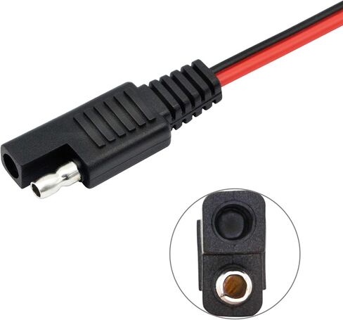 CERRXIAN 6.5FT 14AWG SAE إلى SAE 2 Pin كابل تمديد سريع لفصل الطاقة للسيارات مع غطاء للألواح الشمسية Battrey (أسود وأحمر، 2 متر) in Saudi Arabia
