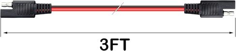 CERRXIAN 6.5FT 14AWG SAE إلى SAE 2 Pin كابل تمديد سريع لفصل الطاقة للسيارات مع غطاء للألواح الشمسية Battrey (أسود وأحمر، 2 متر) in Saudi Arabia