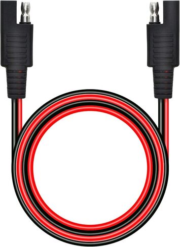 CERRXIAN 6.5FT 14AWG SAE إلى SAE 2 Pin كابل تمديد سريع لفصل الطاقة للسيارات مع غطاء للألواح الشمسية Battrey (أسود وأحمر، 2 متر) in Saudi Arabia