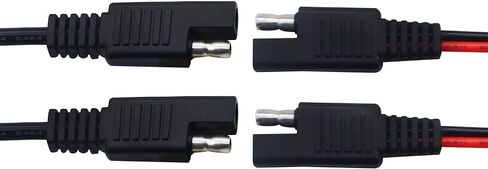 CERRXIAN 6.5FT 14AWG SAE إلى SAE 2 Pin كابل تمديد سريع لفصل الطاقة للسيارات مع غطاء للألواح الشمسية Battrey (أسود وأحمر، 2 متر) in Saudi Arabia