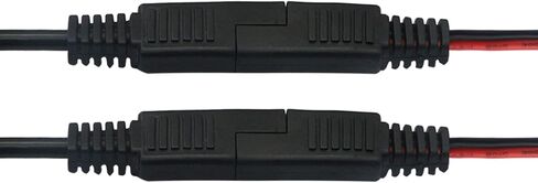 CERRXIAN 6.5FT 14AWG SAE إلى SAE 2 Pin كابل تمديد سريع لفصل الطاقة للسيارات مع غطاء للألواح الشمسية Battrey (أسود وأحمر، 2 متر) in Saudi Arabia