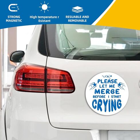 ملصق مغناطيسي Magnet Me Up Blue Please Let Me Merge قبل أن أبدأ في البكاء، مغناطيس سيارة لسيارة شاحنة الدفع الرباعي أو أي سطح مغناطيسي آخر in Kuwait