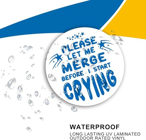 ملصق مغناطيسي Magnet Me Up Blue Please Let Me Merge قبل أن أبدأ في البكاء، مغناطيس سيارة لسيارة شاحنة الدفع الرباعي أو أي سطح مغناطيسي آخر in Kuwait