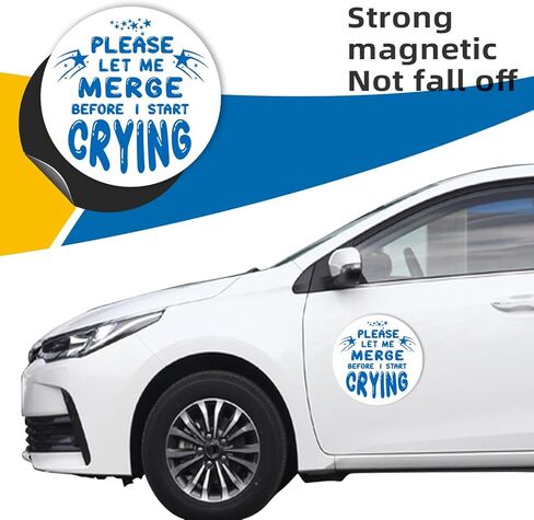ملصق مغناطيسي Magnet Me Up Blue Please Let Me Merge قبل أن أبدأ في البكاء، مغناطيس سيارة لسيارة شاحنة الدفع الرباعي أو أي سطح مغناطيسي آخر in Kuwait