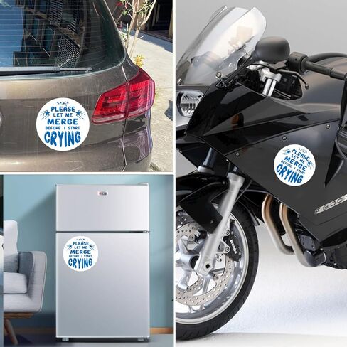 ملصق مغناطيسي Magnet Me Up Blue Please Let Me Merge قبل أن أبدأ في البكاء، مغناطيس سيارة لسيارة شاحنة الدفع الرباعي أو أي سطح مغناطيسي آخر in Kuwait