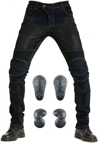 Men & Women Motorcycle Riding Jeans, Motorbike Protective Pants, Motor Bicycle Trousers with CE Hip & Knee Armor Pads VES3 in Saudi Arabia