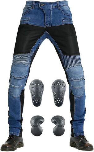 Men & Women Motorcycle Riding Jeans, Motorbike Protective Pants, Motor Bicycle Trousers with CE Hip & Knee Armor Pads VES3 in Saudi Arabia
