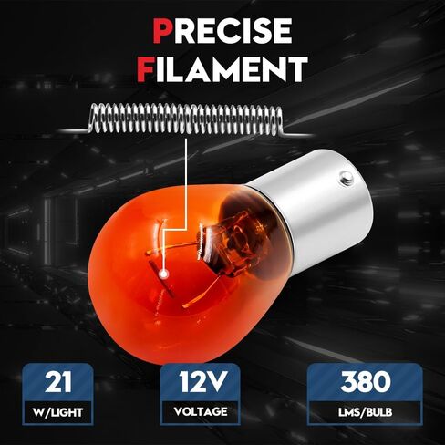 vehicode 7506 p21w لمبة العنبر الأصفر بدوره إشارة ضوء الفرامل 12 فولت 1156 1156a 1156na الهالوجين المتوهجة ba15s استبدال قاعدة لمصباح الوامض الأمامي الخلفي للسيارة والدراجة النارية (20 حزمة) in Kuwait