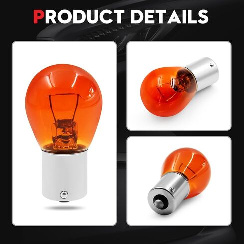 vehicode 7506 p21w لمبة العنبر الأصفر بدوره إشارة ضوء الفرامل 12 فولت 1156 1156a 1156na الهالوجين المتوهجة ba15s استبدال قاعدة لمصباح الوامض الأمامي الخلفي للسيارة والدراجة النارية (20 حزمة) in Kuwait
