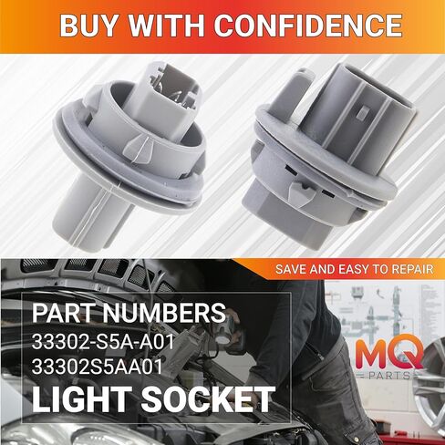 عبوتان من مقبس لمبة مؤشر الانعطاف 33302-S5A-A01 متوافق مع مقبس لمبة TL TSX RDX Honda Civic CR-V Crosstour Fit T20 - يستبدل 33302S5AA01 33302-S5A-A01 in Kuwait