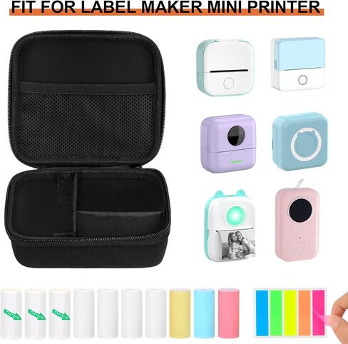 Label Maker Case Compatible with M02/T02/M02S/M02 pro/Q30S/M02X Mini Photo Printer, Mini Thermal Printe Hard Travel Case with Zipper Mesh Pocket in Saudi Arabia