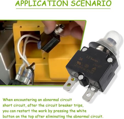 3A 5A 10A 15A 20A Manual Reset Push Button Circuit Breaker 125/250V AC 32V DC Generator Circuit Breaker with Crimp terminals and Waterproof caps kit in Saudi Arabia